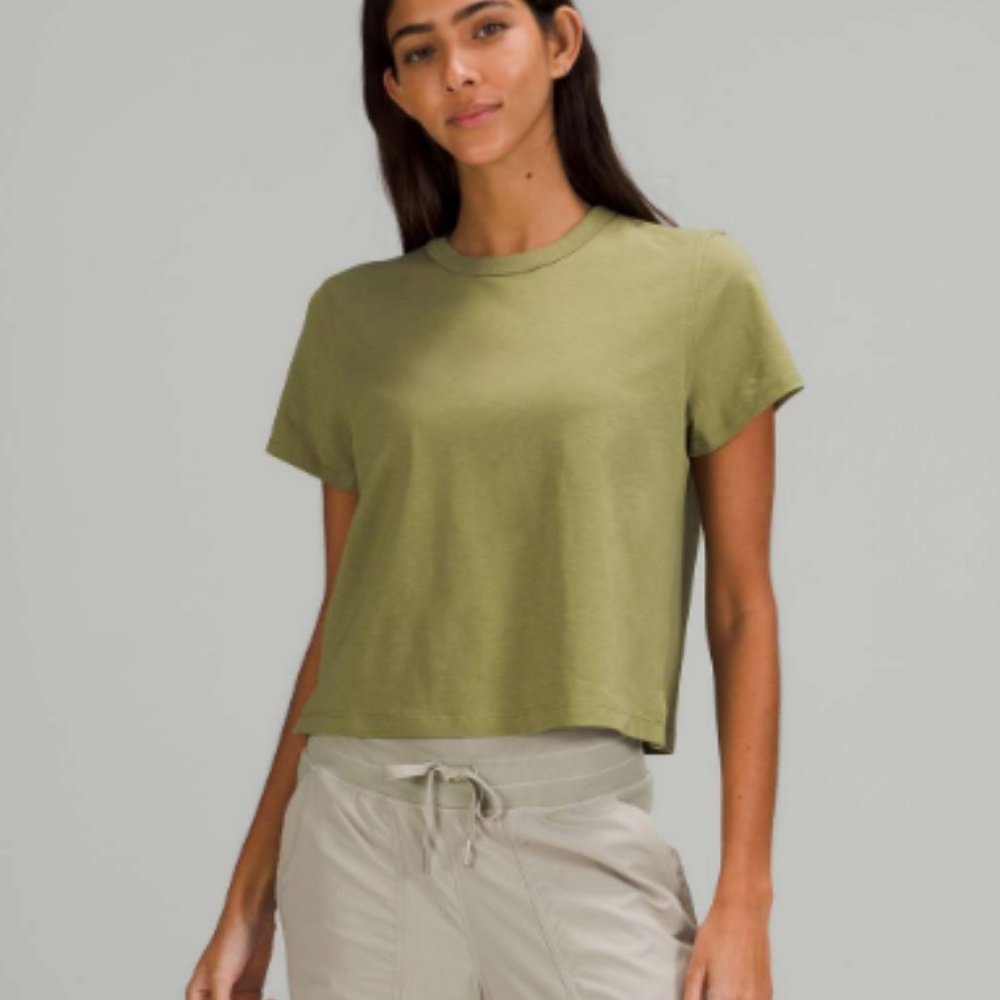 Lululemon Classic-Fit Cotton-Blend T-Shirt Bronze Green
